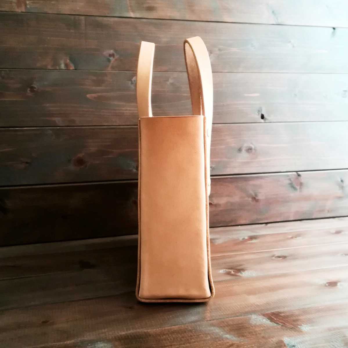 [ Tochigi leather . made cow leather. handbag ] cow leather leather original leather compact simple natural tote bag hand made 