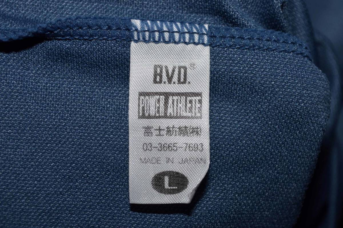 B.V.D Be biti-POWER ATHLETE энергия Athlete * с высоким воротником рубашка с коротким рукавом оттенок голубого цвет размер :L( сделано в Японии * не использовался товар )