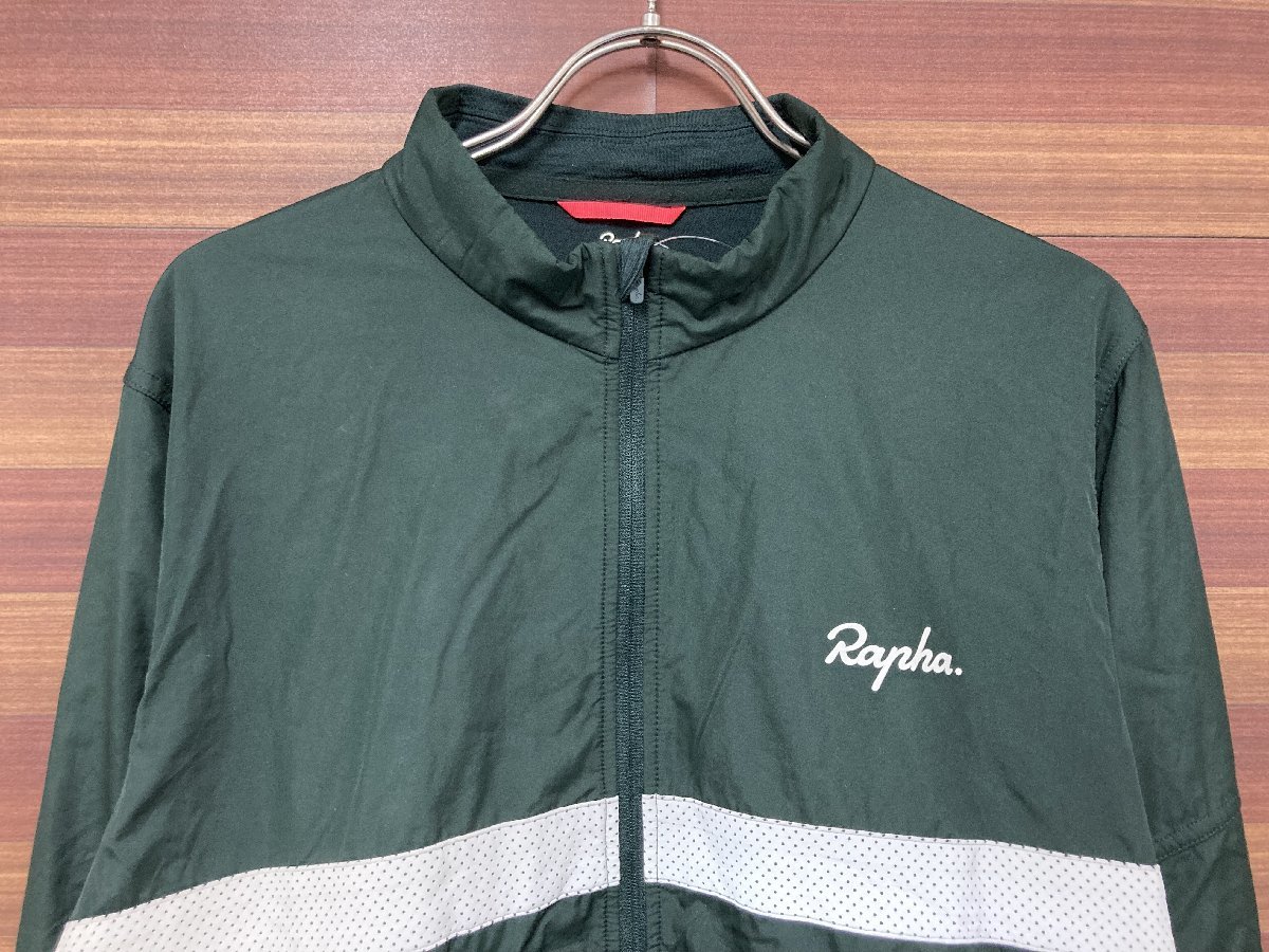 GZ762 ラファ Rapha ブルベロングスリーブウィンドブロックジャージ BREVET LONG SLEEVE WINDBLOCKJERSEY 長袖 深緑 XXL ※擦れ_画像3