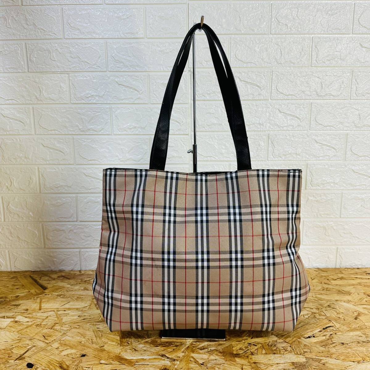 極美品】BURBERRY バーバリー レザー キャンバス ノバチェック