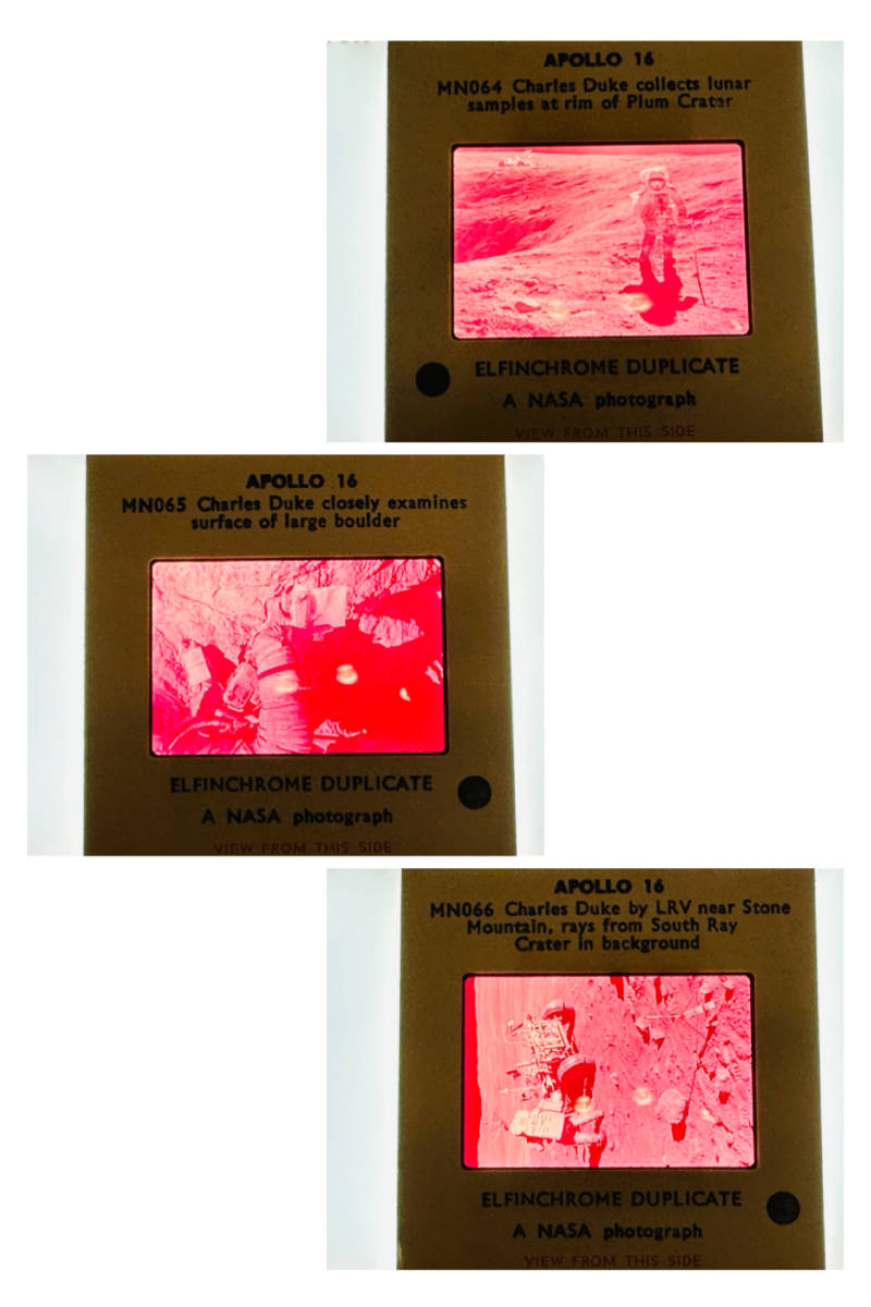 激レア稀少品！アポロ16号、35㎜カラースライドネガ9枚セット、NASA公認、イギリス「WOODMANSTERNE社製」_画像4