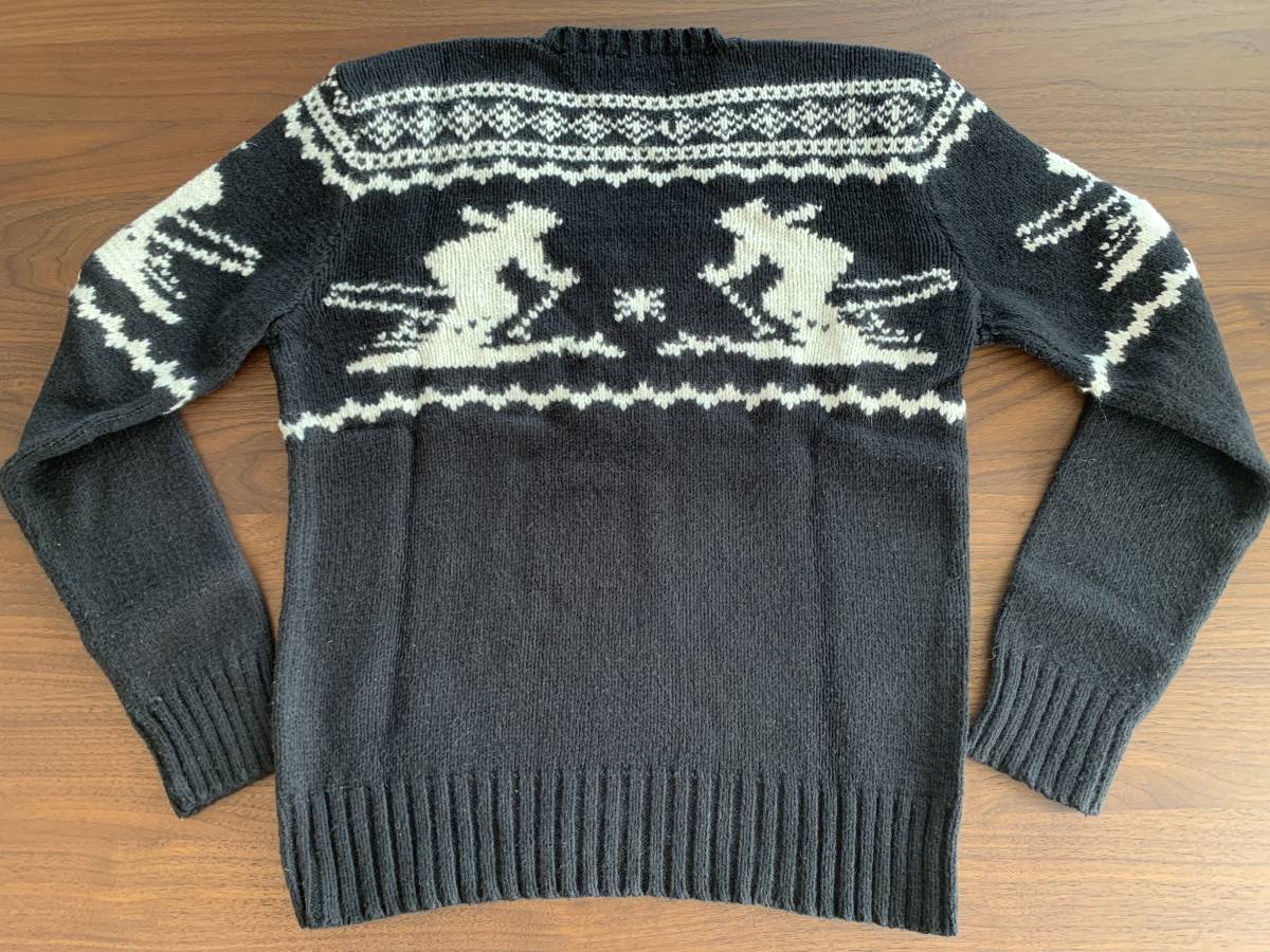  Polo * Ralph Lauren ski pattern sweater black beautiful goods S