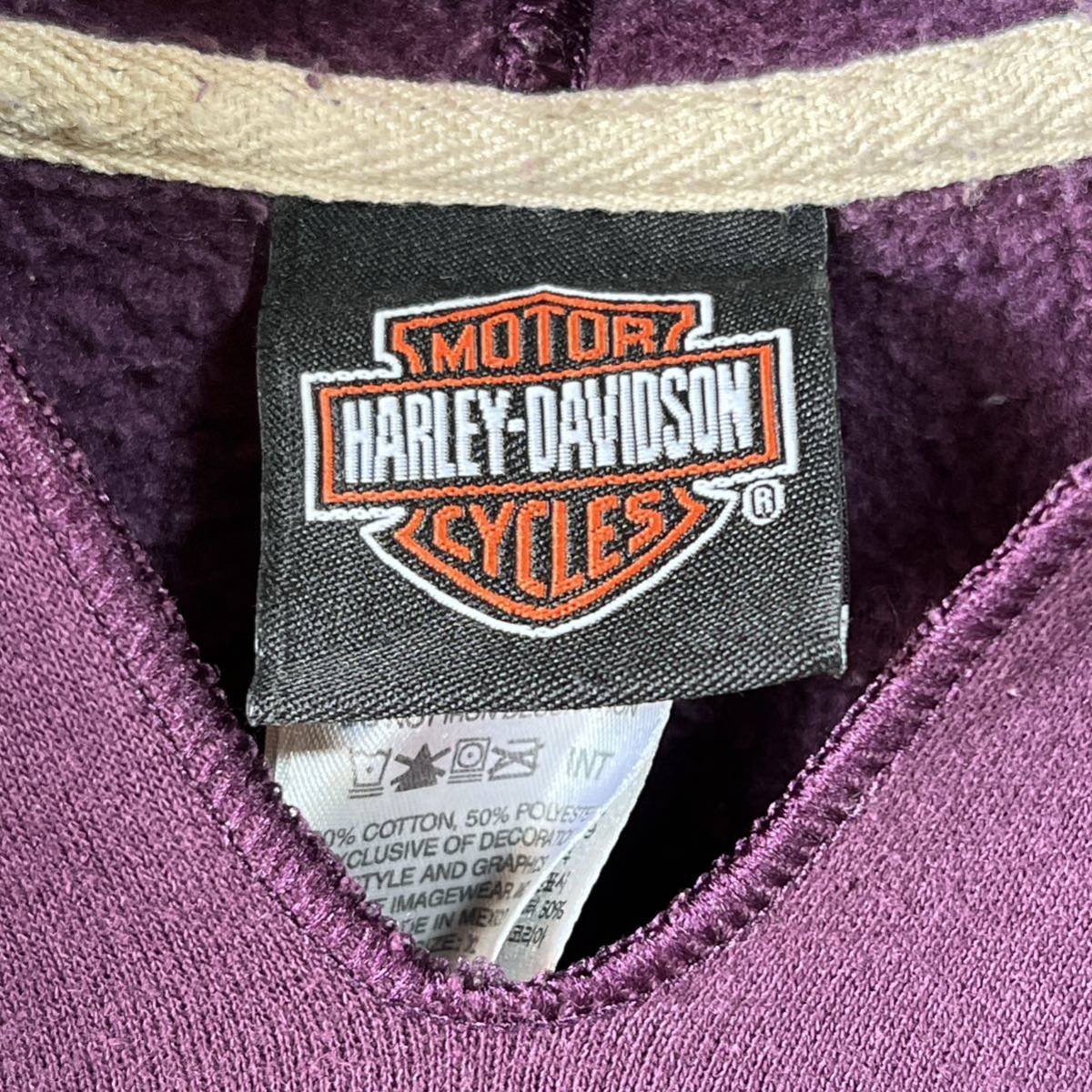 HARLEY-DAVIDSON ハーレーダビッドソン　スウェットパーカー　プルオーバー ロゴプリント　バックプリント　スタッズ　レディース　XL_画像4