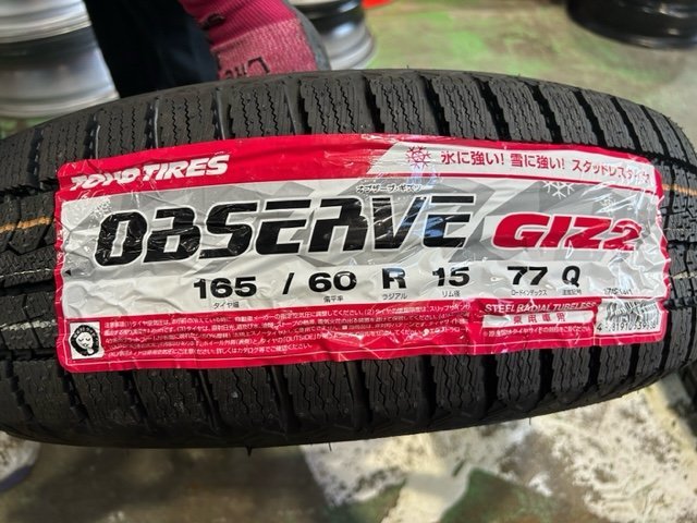 ハスラー キャストアクティバ フレアクロスオーバー 新品 ホイール+新品 TOYOオブザーブGIZ2 165/60R 2023年製 スタッドレス 4本セット_画像5