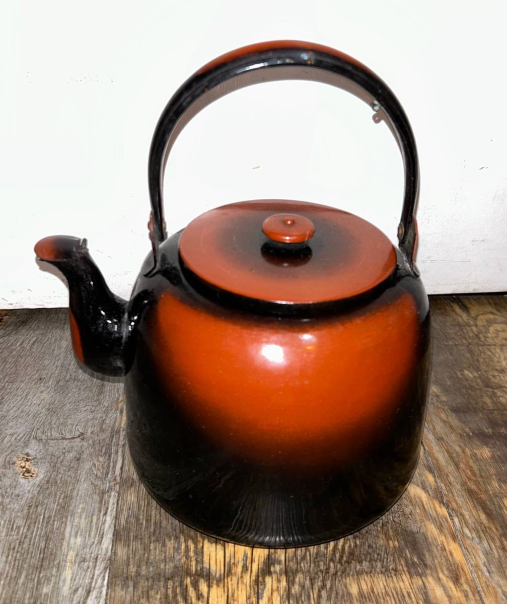 【No.73】茶道具 茶道 腰黒やかん 腰黒水次 銅やかん 薬缶 銅製 金属工芸品 茶器 古銅 現状品_画像1