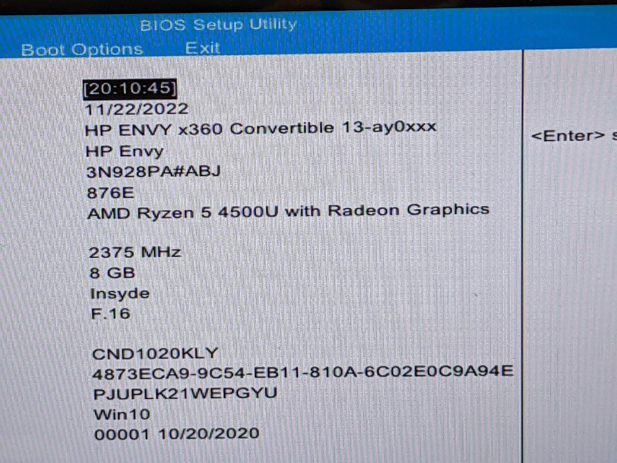 【ハード王】HP ENVY x360 Convertible 13-ay0xxx/AMD Ryzen5 4500U with Radeon/8GB/ストレージ無/5297-H33_画像2