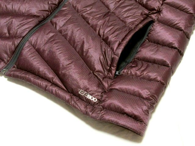 Eddie Bauer エディーバウアー 800フィルパワー ダウンベスト XL★パープル系 リップストップ ナイロン ダウン90% EB800 軽量 アウトドア_画像5