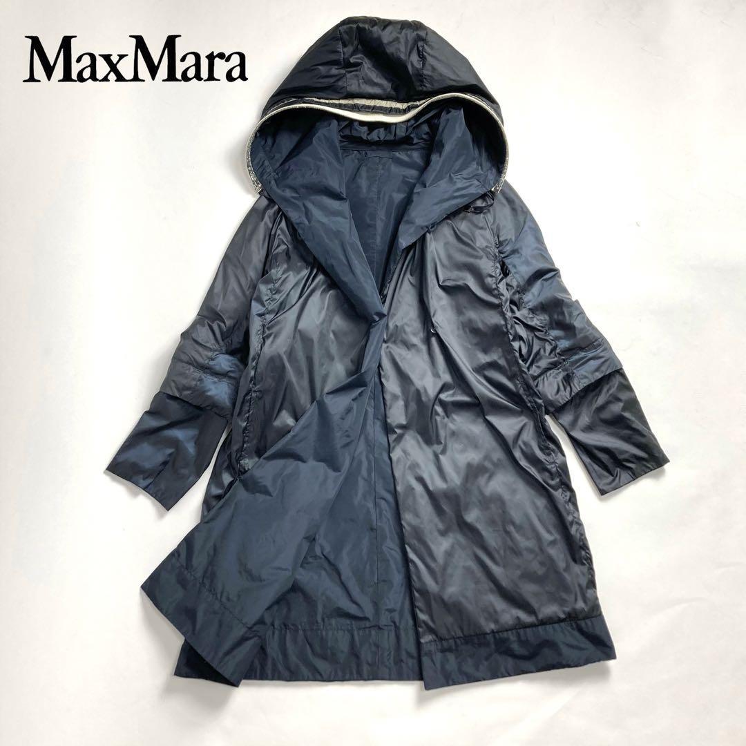 レア　S MaxMara マックスマーラ　ライトアウター　ロングコート　装飾付