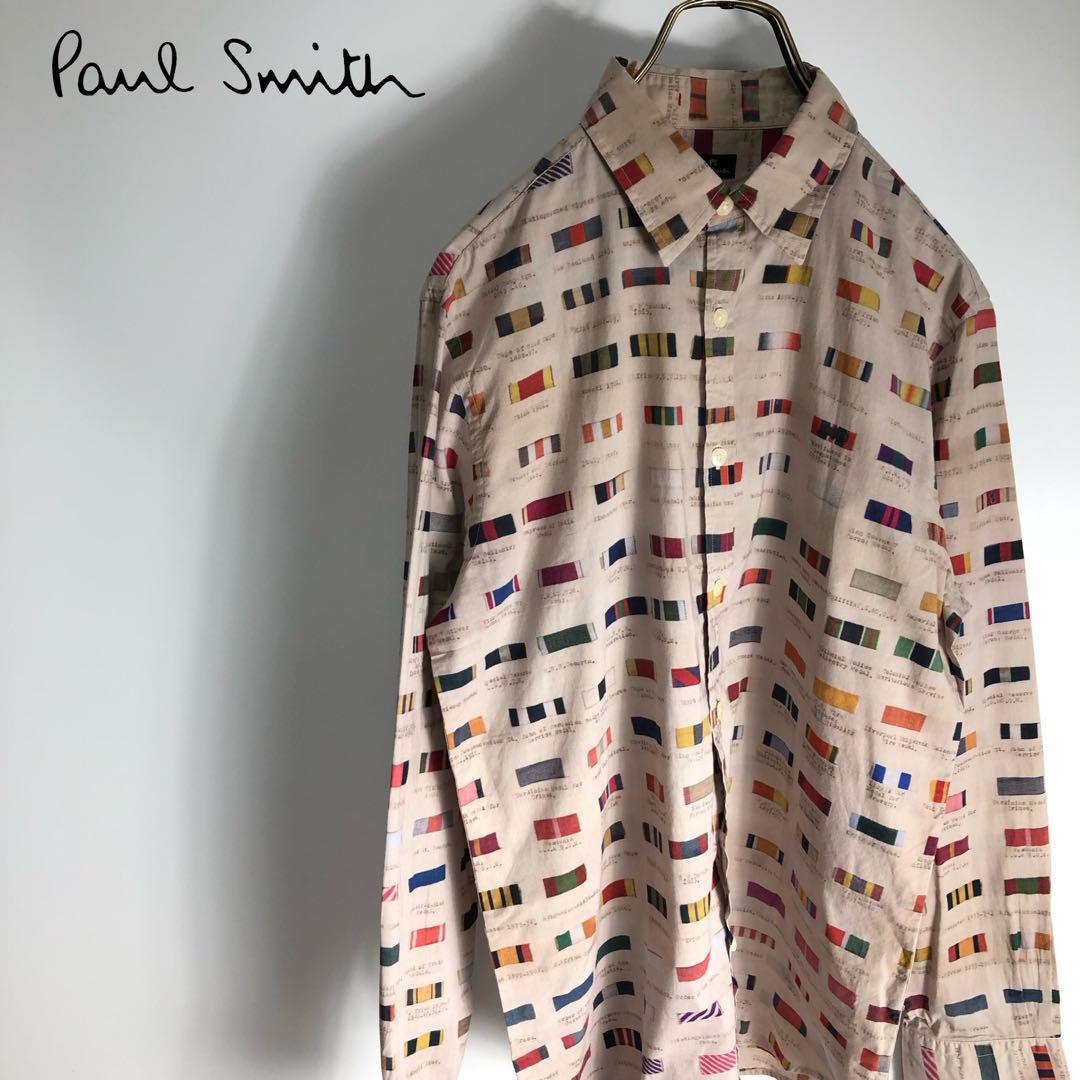 安い Paul Smith ポールスミス レア アンティーク 総柄 長袖シャツ