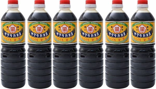 鹿児島の甘い醤油 サクラカネヨ甘露１リットル６本セット①の画像1