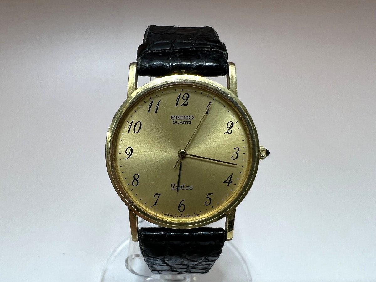 アンティーク!SEIKO ドルチェ 14K クオーツ腕時計 7731-7000 総重量