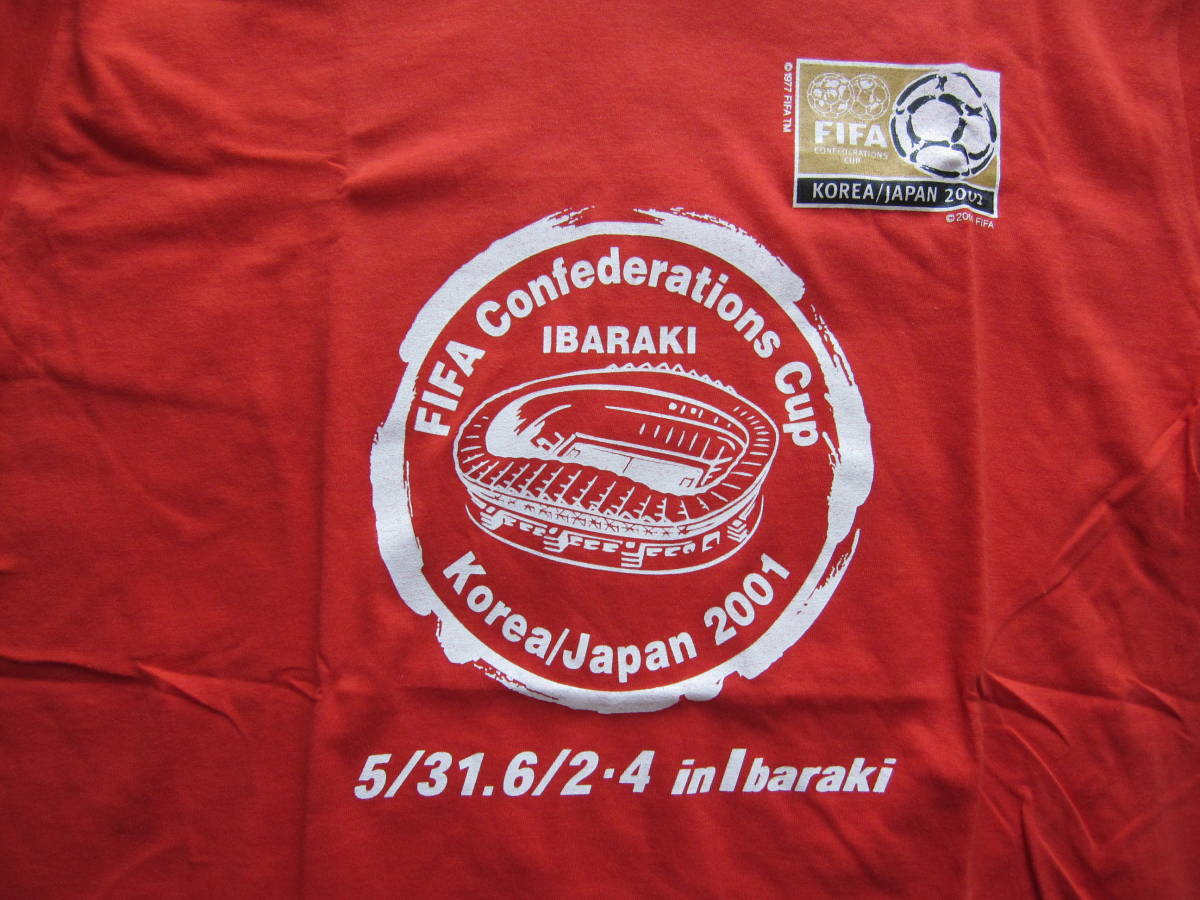 レア　未開封 ☆ FIFA　コンフェデレーションズカップ　2001　日韓　サッカー　IBARAKI（茨城）Tシャツ ☆ 日本製_画像5