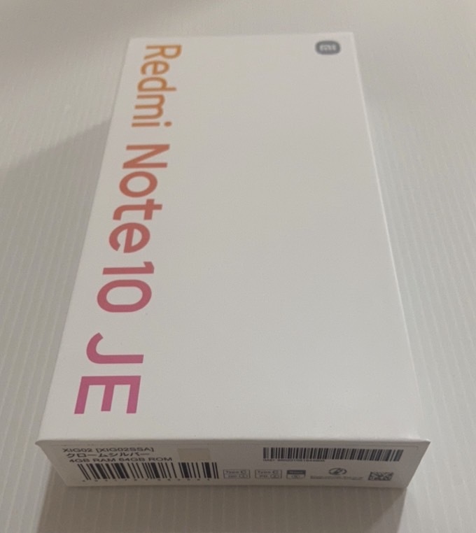 【新古品】　 UQ Redmi Note 10 JE クロームシルバー