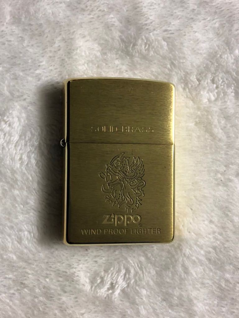 ZIPPO ジッポー　オイルライター　ソリッドブラス SOLID BRASS 1996年製　未使用品　真鍮　金色　ゴールド_画像1