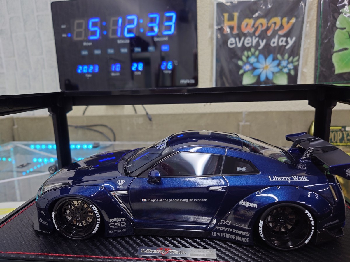 イグニッションモデル1/18LB−WORK R35 GT−Rブルーメタリック