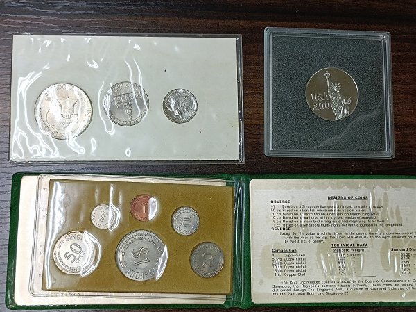 BNF23　記念コイン・記念メダル　おまとめ　アメリカ建国200年　ジャマイカ1977プルーフ　シンガポール　など_画像6