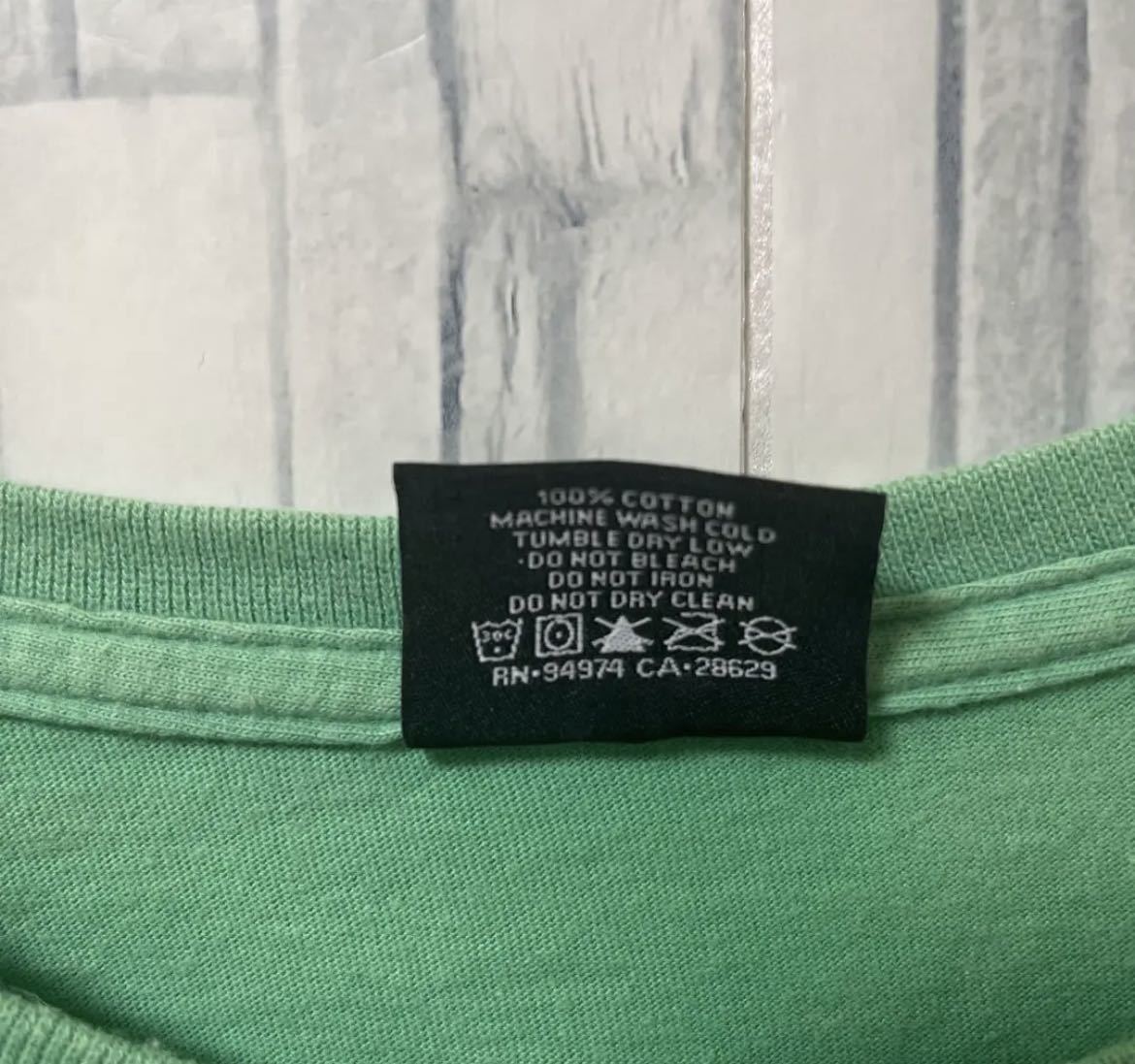 stussy ステューシー 半袖 Tシャツ ビッグロゴ デカロゴ バックロゴ サイズM グリーン メキシコ製 ショーンフォント 両面プリント 送料無料