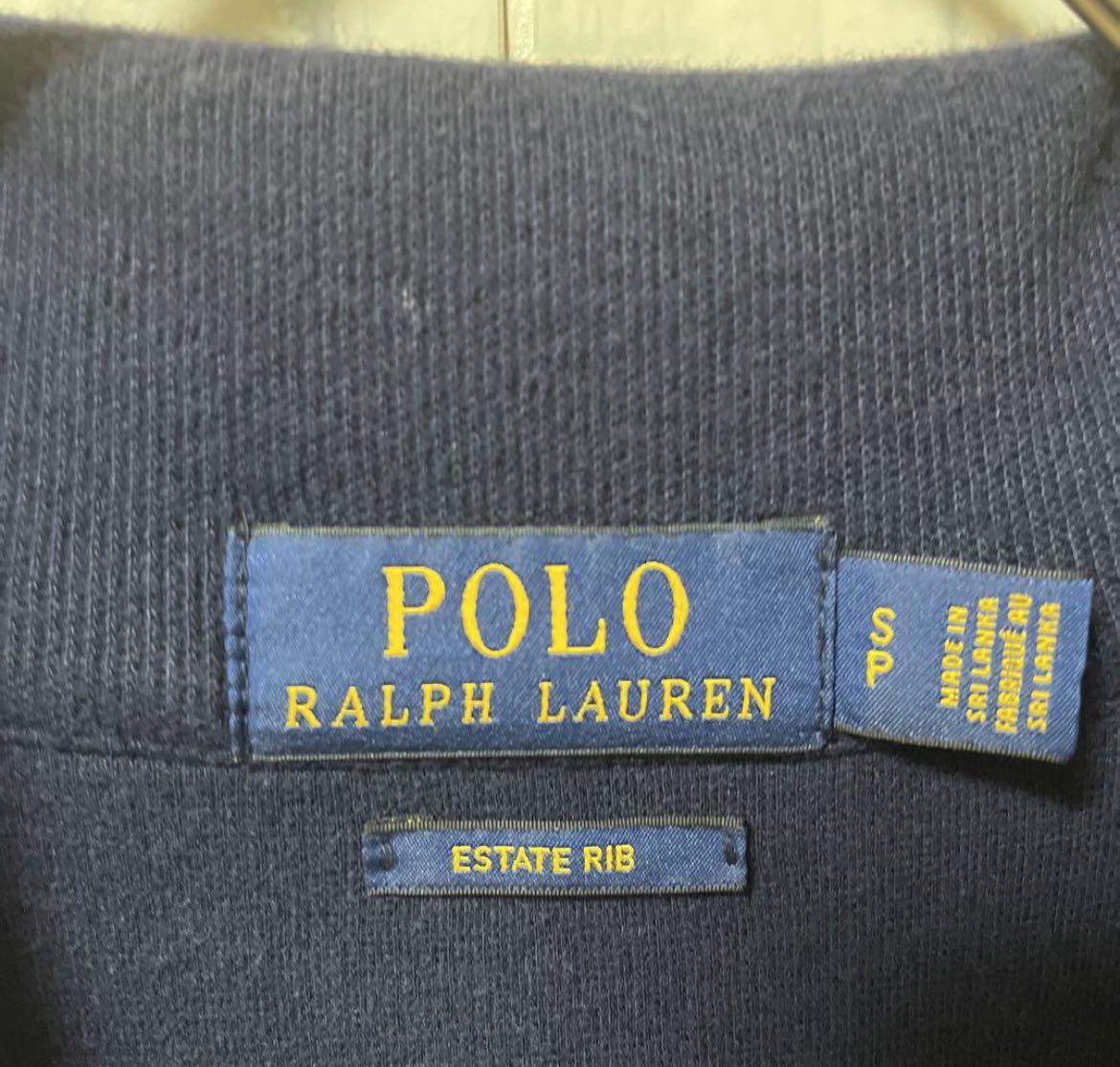 POLO RALPH LAUREN ポロ ラルフローレン 長袖 カーディガン ポニー シンプルロゴ ワンポイント 刺繍ロゴ サイズS ネイビー 送料無料