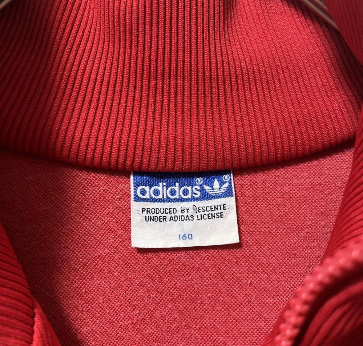 adidas Old Adidas jersey on jersey 70s-80s 70 period 80 period Descente size S red to ref . il long sleeve beautiful goods 