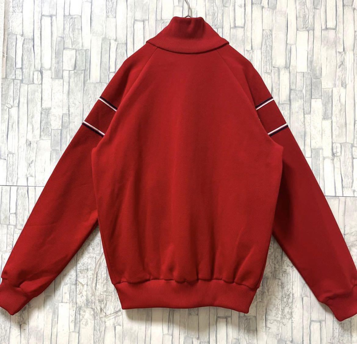adidas Old Adidas jersey on jersey 70s-80s 70 period 80 period Descente size S red to ref . il long sleeve beautiful goods 