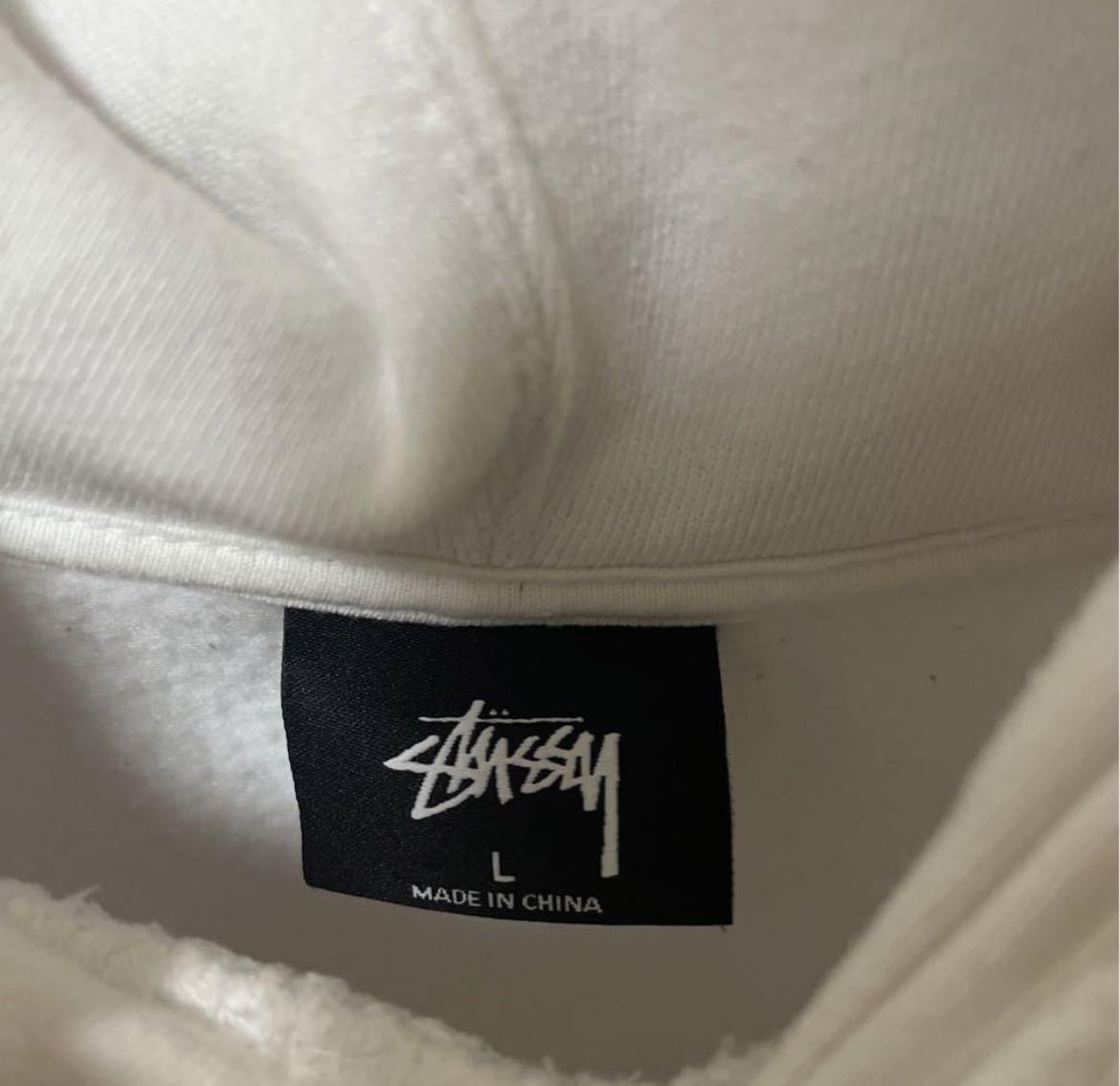 stussy Stussy длинный рукав Parker тренировочный тянуть over te Caro go вышивка Logo центральный Logo размер L белый f-ti обратная сторона ворсистый бесплатная доставка 