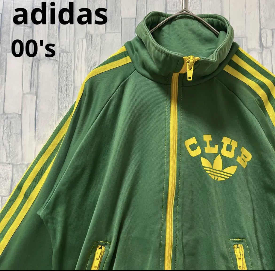 adidas アディダス ジャージ 上 トラックジャケット CLUB adidas クラブアディダス 復刻 00s 2XS トレフォイル 3ライン 曲がりポケット_画像1