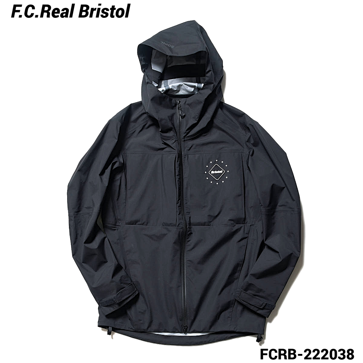 L ￥63,800 新品【F.C.Real Bristol 3LAYER UTILITY TEAM JACKET FCRB-222038 BLACK F.C.R.B. 3レイヤー ユーティリテー チームジャケット_画像2