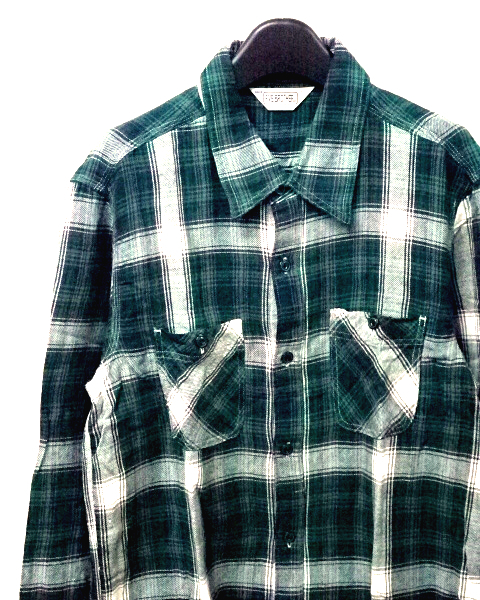 L【FIVEBROTHER L/S CHECK SHIRT GREEN ファイブブラザー チェックシャツ グリーン】_画像1