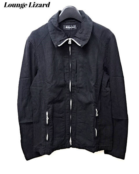 1【LOUNGE LIZARD Zip JACKET Black ラウンジリザード Zipジャケット Zipシャツジャケット ブラック】_画像3