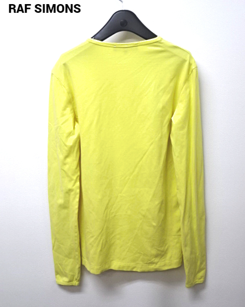 48【RAF SIMONS カットソー ロンTシャツ ストレッチ YELLOW RAF SIMONS SPRING SUMMER 2002 ラフシモンズ ロンTシャツ イエロー】_画像3