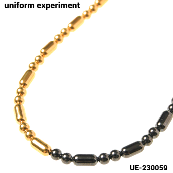 新品 ¥22,000【uniform experiment BEADS NECKLACE UE-230059 BLACK ユニフォームエクスペリメント ビーズ ネックレス BLACK/GOLD SOPH.】_画像1