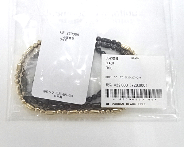 新品 ¥22,000【uniform experiment BEADS NECKLACE UE-230059 BLACK ユニフォームエクスペリメント ビーズ ネックレス BLACK/GOLD SOPH.】_画像9