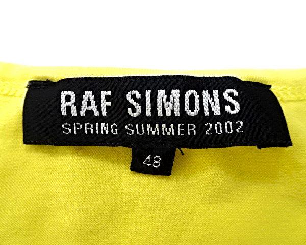 48【RAF SIMONS カットソー ロンTシャツ ストレッチ YELLOW RAF SIMONS SPRING SUMMER 2002 ラフシモンズ ロンTシャツ イエロー】_画像5