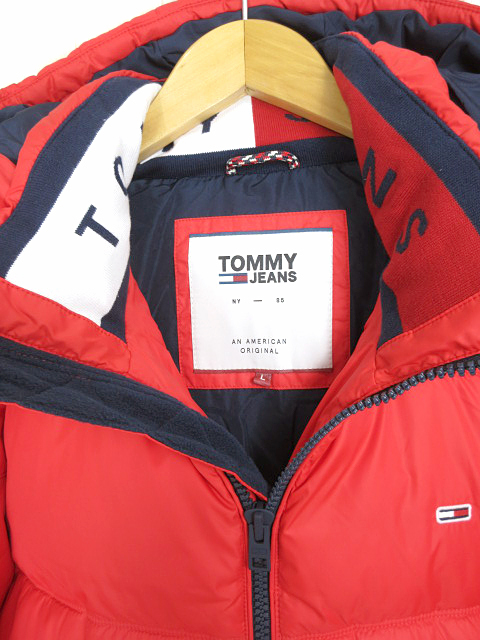 トミー ジーンズ TOMMY JEANS ジャケット ブルゾン フーディー ロゴ レッド ネイビー size L メンズ_画像5