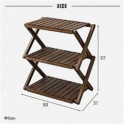 木製 ラック 折りたたみ 棚 木製3段ラック 50×30cm A3R-01_画像7