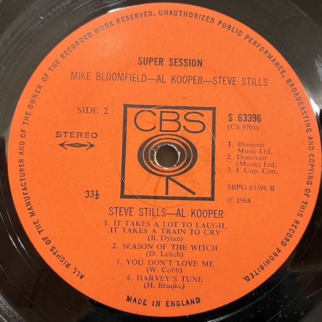 ★即決 ROCK Mike Bloomfield Al Kooper Steve Stills / Super Session S63396 r13372 英オリジナル_画像2