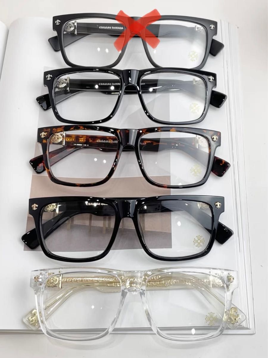 【新品未使用】高級仕様の眼鏡フレーム♪ クリア×メタル 度なし ゴールド 透明 金 メガネフレーム