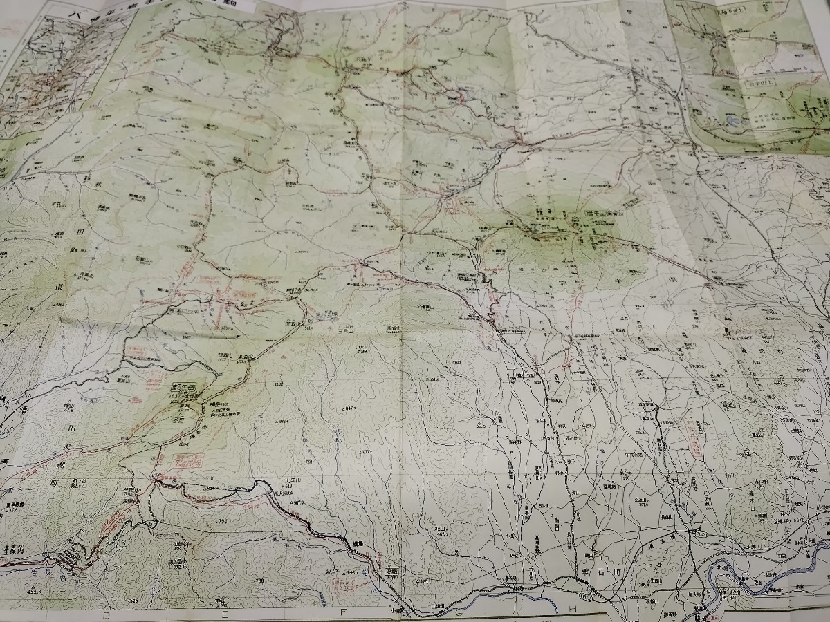八幡平　岩手県　古地図　両面　登山ハイキング情報 地形図　地図　資料　46×54cm　　　昭和41年印刷　発行　　B2310_画像3
