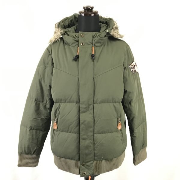 NIKE/ナイキ★肉厚/75%ダウンジャケット【レディースS/カーキ/khaki】モッズコート風/着脱ファー/Jackets/Jumpers◆pBH272_画像1