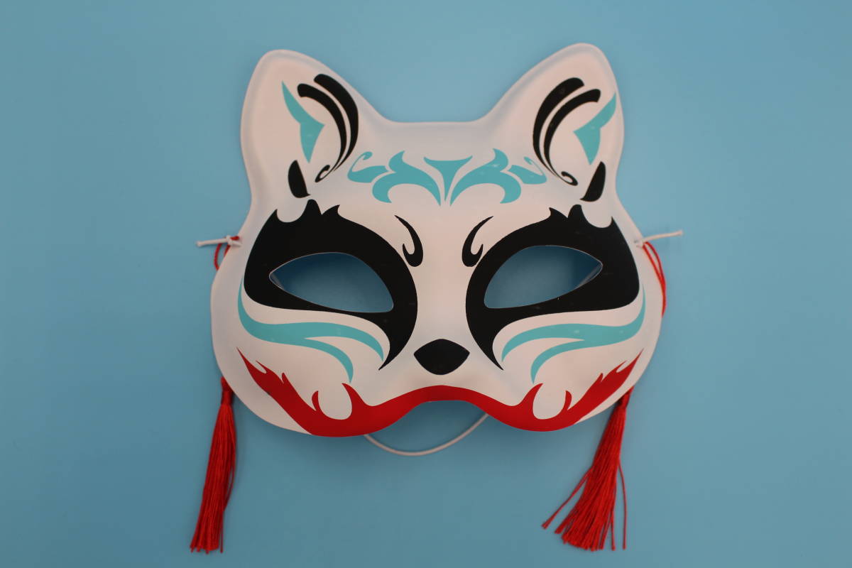 きつね 猫 仮面3 ハロウィン 狐面 コスプレ マスク アイテム 仮装変装 祭りのお面 かぶりもの 歌舞伎 舞踏会 忘年会 余興 舞台用 小道具の画像2