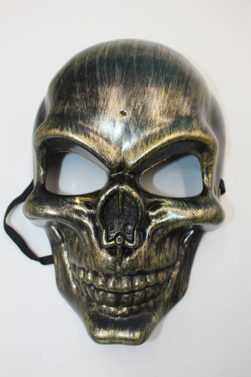  skull skeleton mask gold Skull face mask mask Halloween costume play clothes tool Event party goods airsoft Survival game fancy dress change equipment 