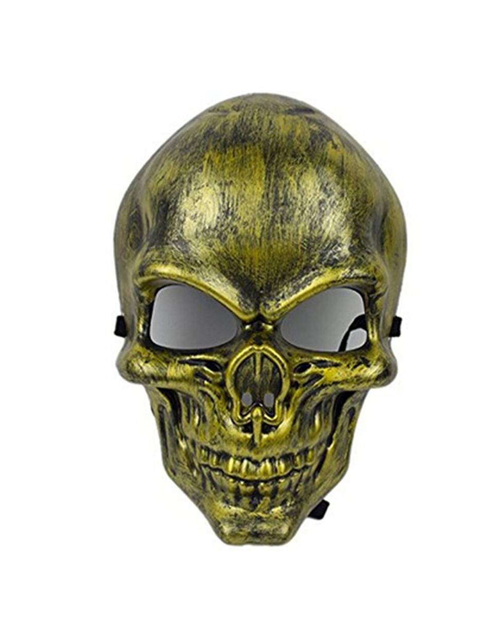  skull skeleton mask gold Skull face mask mask Halloween costume play clothes tool Event party goods airsoft Survival game fancy dress change equipment 