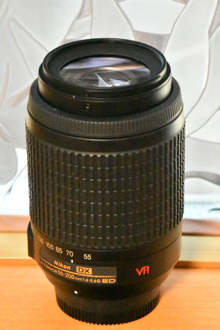 望遠ズームレンズ Nikon AF-S DX VR Zoom Nikkor 55-200mm f/4-5.6G IF-ED 整備 レンズ電気接点コーティング【中古】_画像1