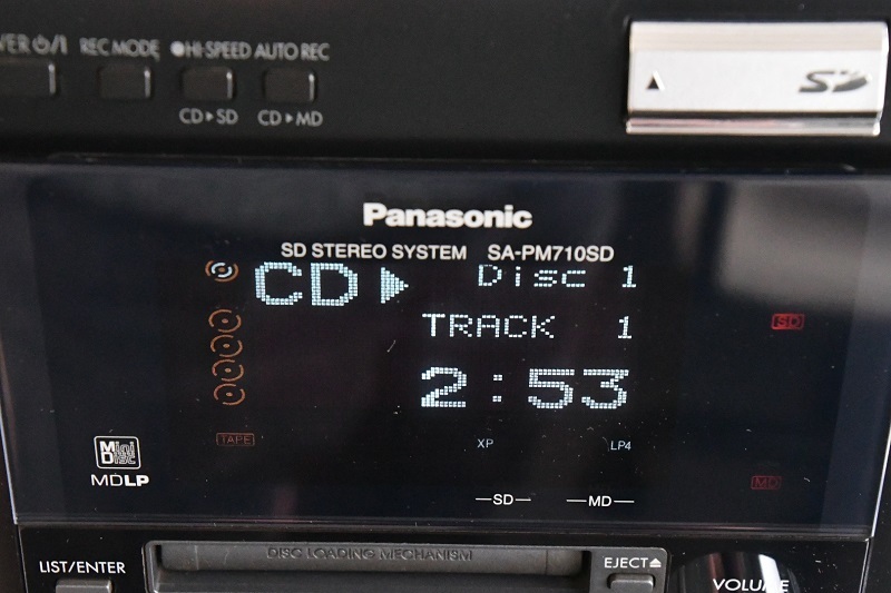 Panasonic SC-PM710SD-K SD stereo system black CD MD SD cassette AM FM radio [ used ]