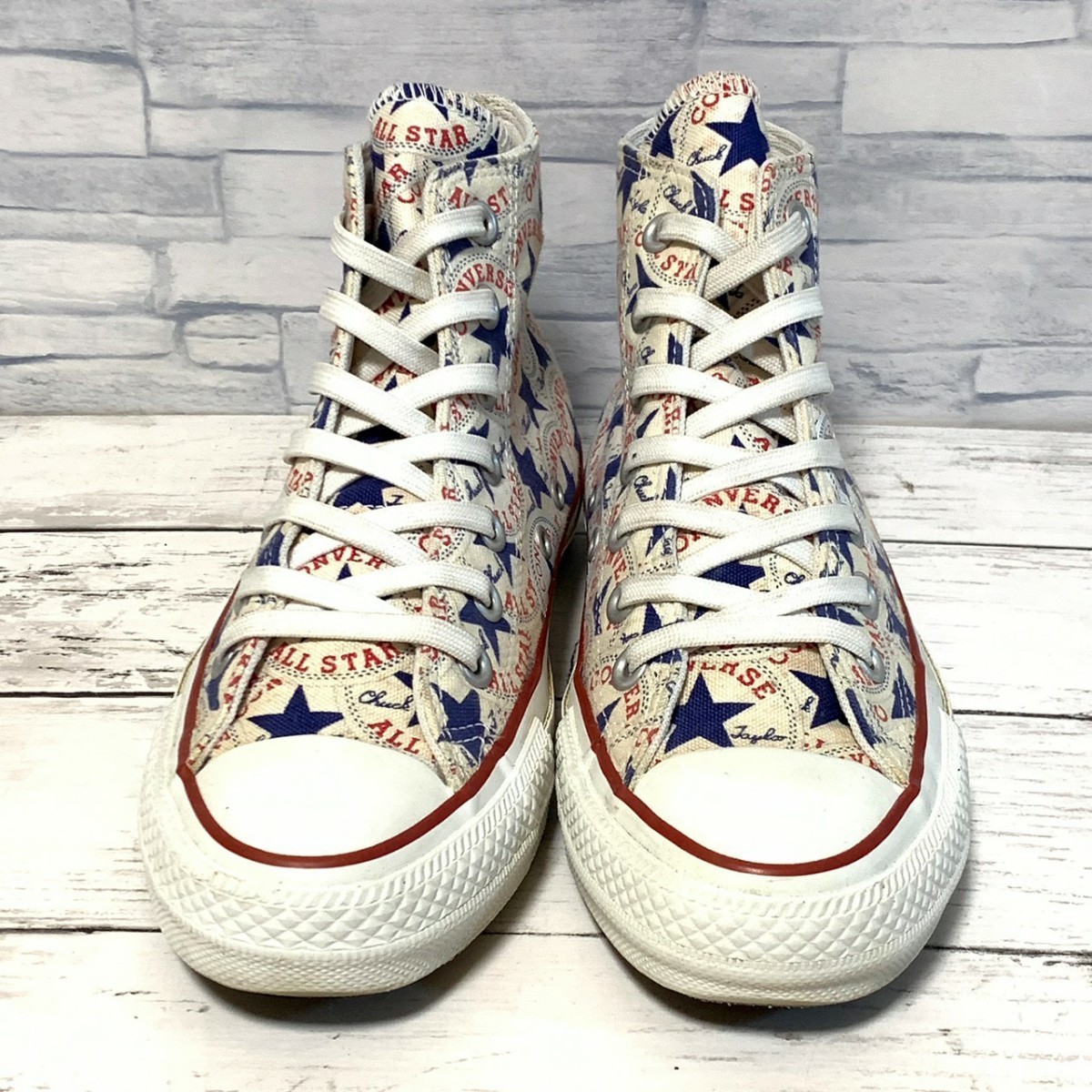 R4830bE CONVERSE コンバース スニーカー ハイカット ホワイト 23cm レディース 星柄 1CL323 オールスター 100 メニーパッチ ALL STAR 100_画像4