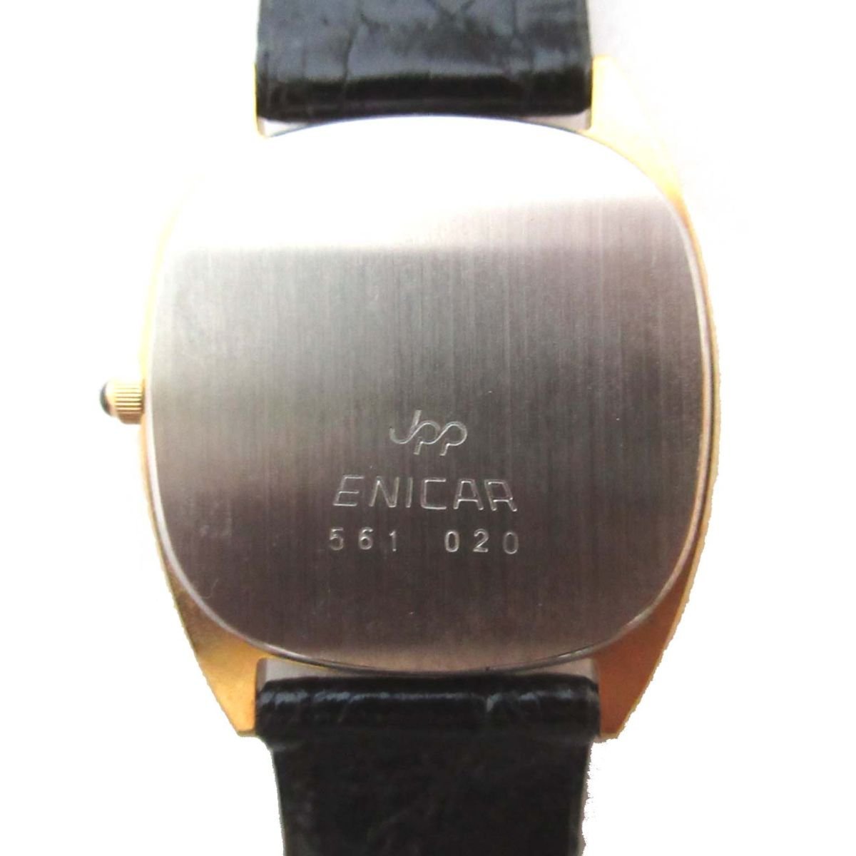 прекрасный товар ENICARenika2P diamond кожаный ремень кварц часы наручные часы Gold циферблат 