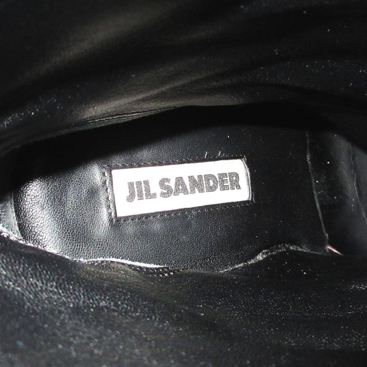 美品 JIL SANDER ジルサンダー Nikky レザー ラウンドトゥ ショートブーツ アンクルブーツ サイズ37 約23.5cm ブラック×ゴールド金具_画像4