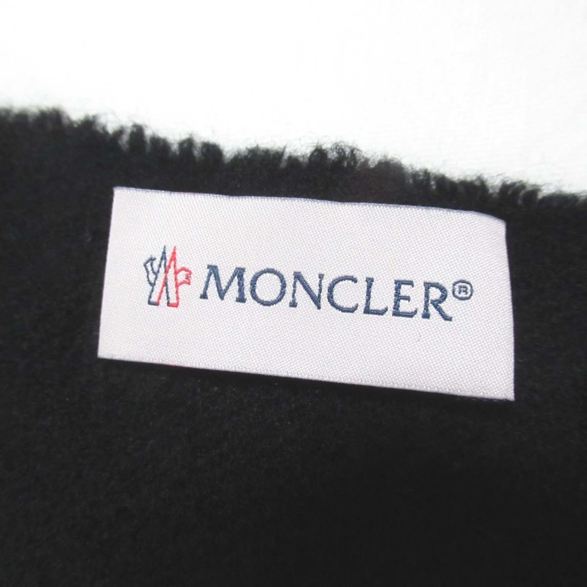 美品 MONCLER モンクレール SCIARPA フリンジ ストール ロングマフラー ブラック_画像4