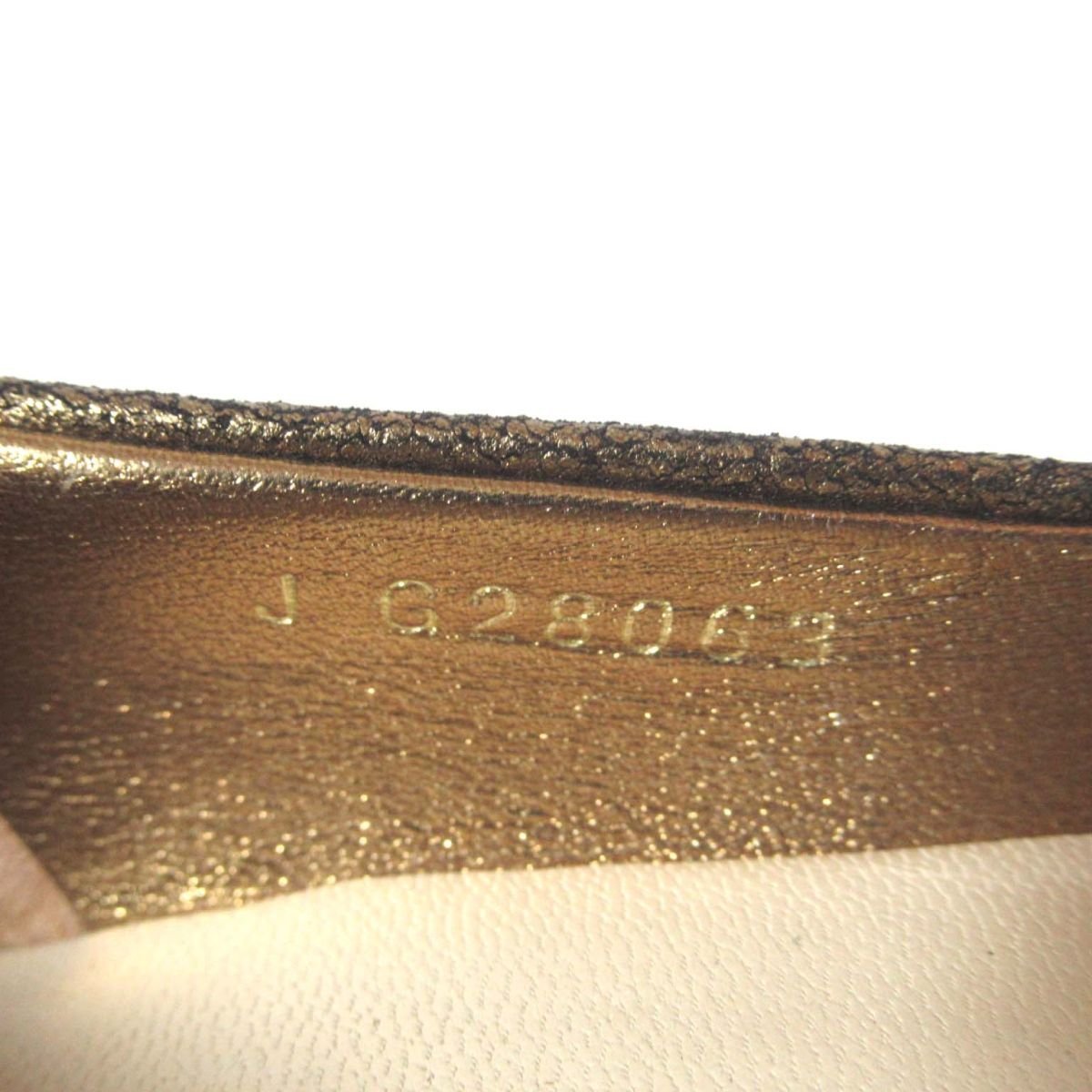 CHANEL シャネル レザー ココマーク金具 ポインテッドトゥ パンプス 35Cサイズ 22cm相当 ゴールドの画像10