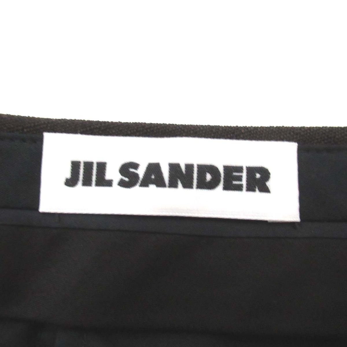 美品 22AW JIL SANDER ジルサンダー シルクブレンド センタープレス ハイウエスト フレアスラックス パンツ 34サイズ ダークブラウン_画像9